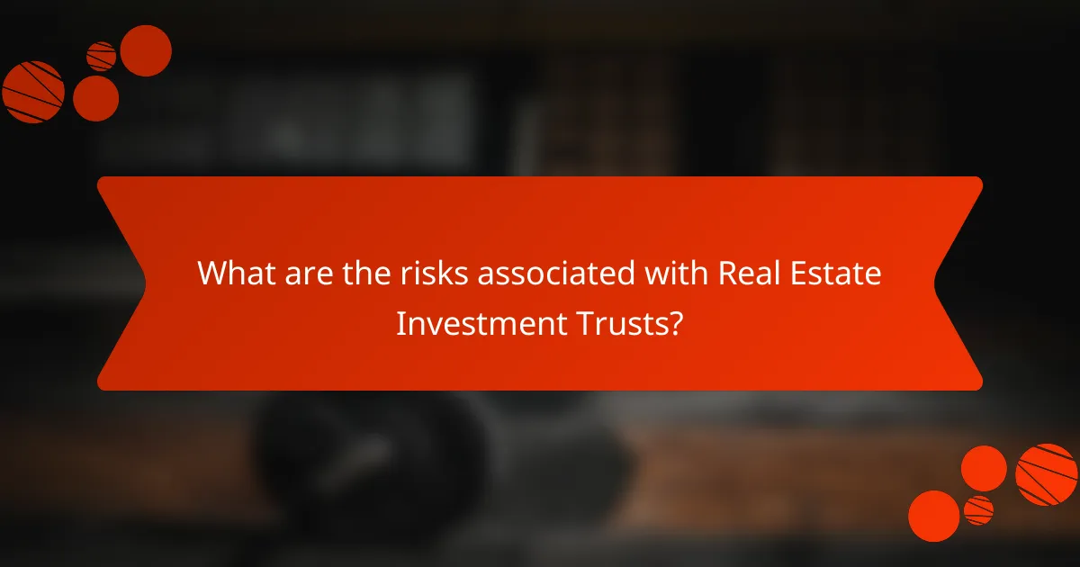 What are the risks associated with Real Estate Investment Trusts?