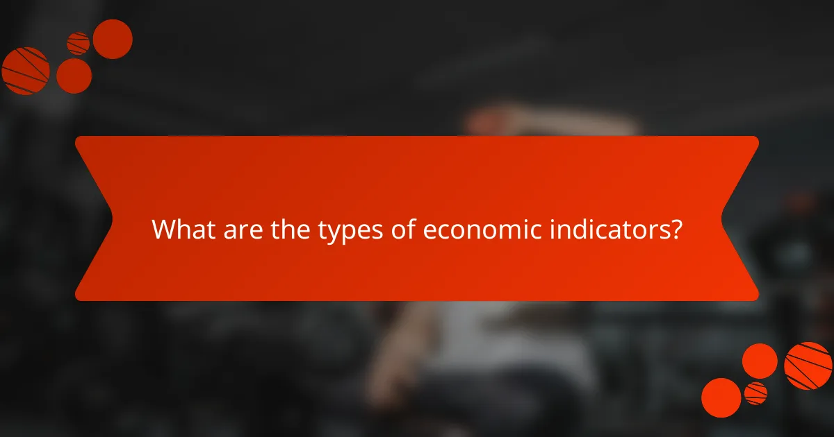 What are the types of economic indicators?